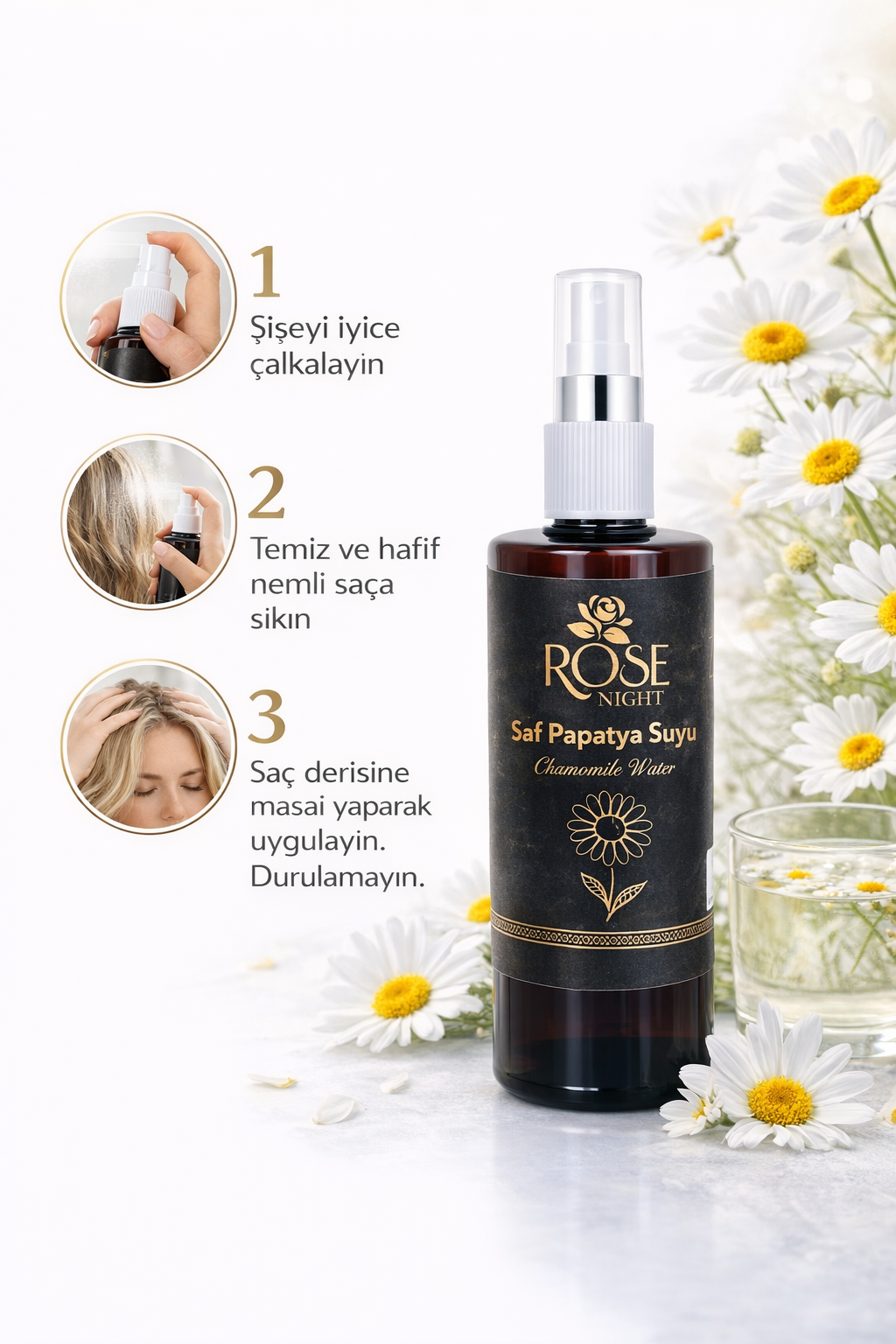 Doğal Papatya Suyu 250 ML | Natural Comomile Water 0.25 L