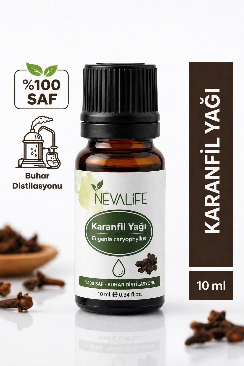 %100 Saf Karanfil Yağı (10 ml) – Buhar Distilasyonu | Doğal Uçucu Yağ