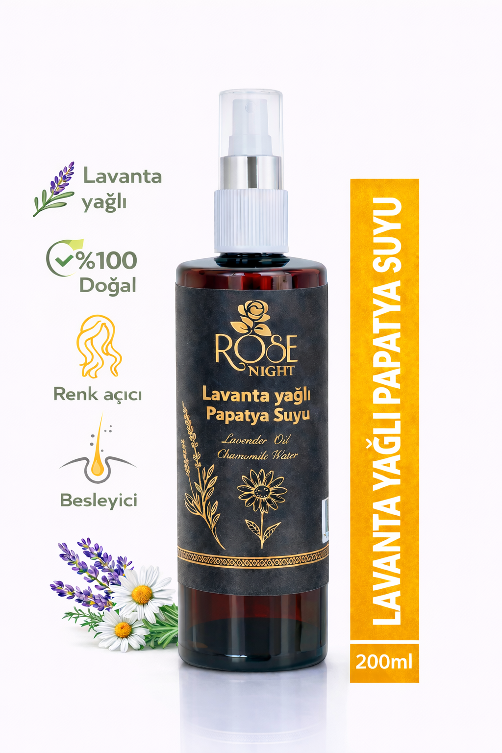 Lavanta Yağlı Papatya Suyu 200 ML | Natural Lavender Oil and Comomile Water 0.25 L