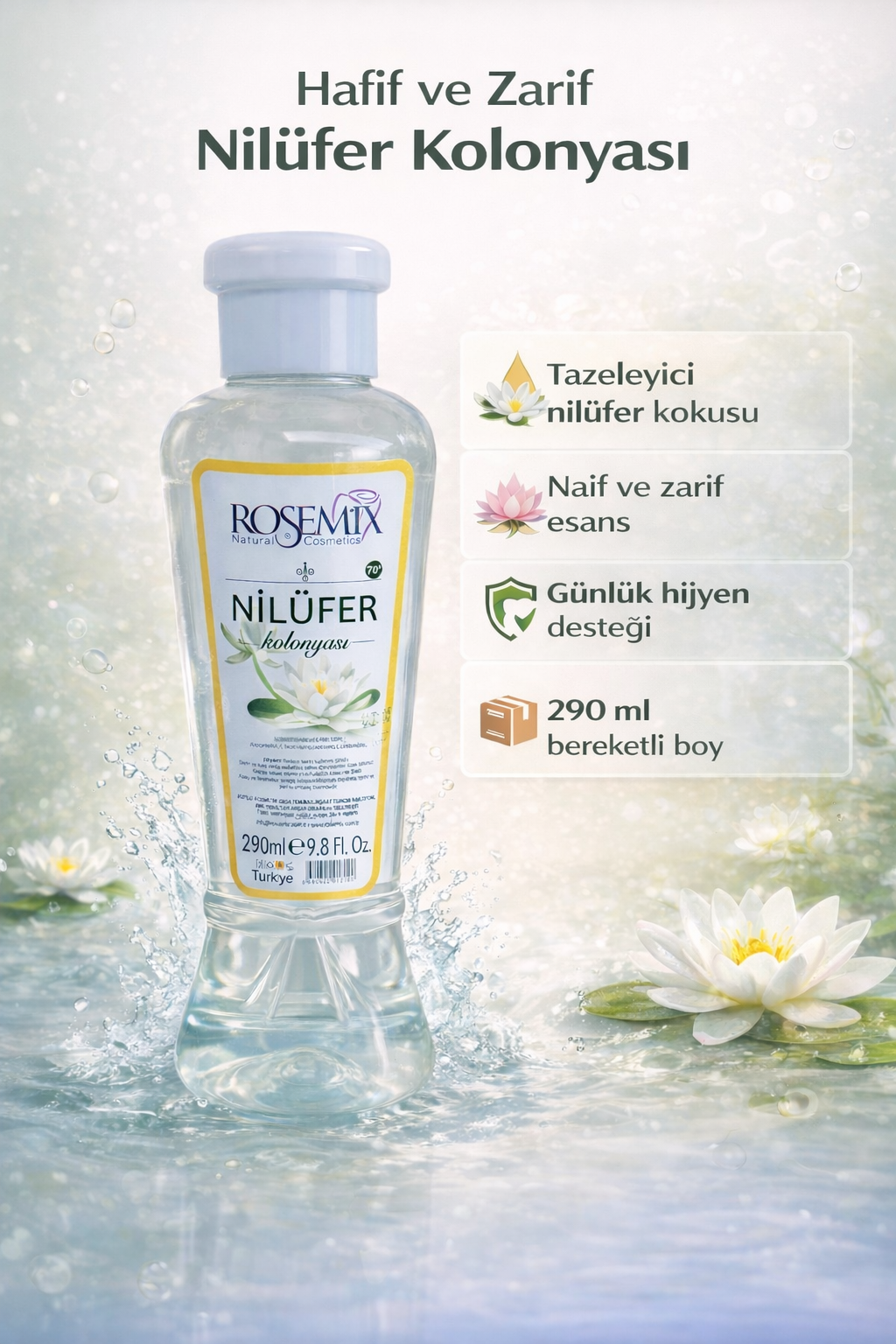 Nilüfer Kolonyası 290 ML | Water Lily Cologne