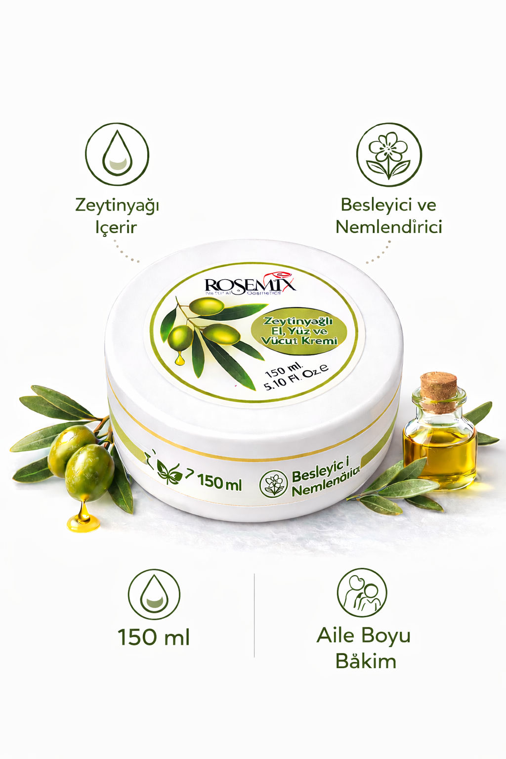 Zeytinyağlı El ve Vücut Kremi(150 gram)